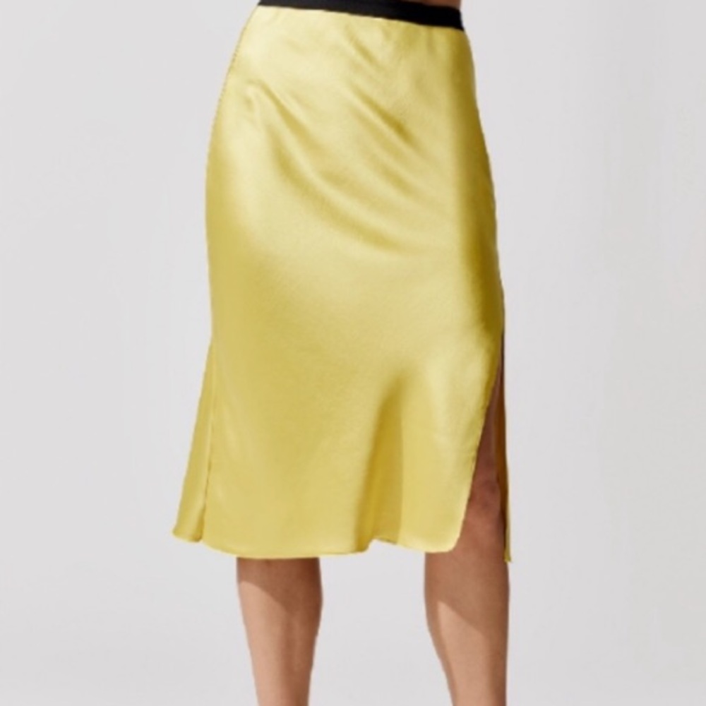 ATM Silk NWOT Anthony Thomas Melillo Canary Pull-On Silk Crepe Skirt